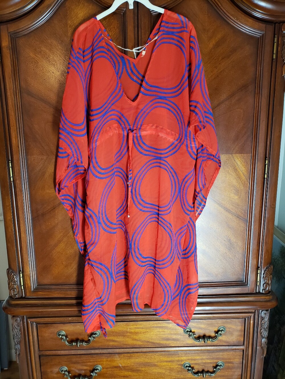 Echo Designs Retro Rings Double V Coverup Tunic Geranium/Blue